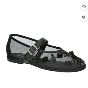No Boundaries Black Floral Mesh Flats